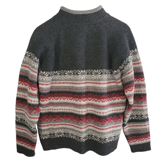 Woolrich Women's Gray & Red Patterned Turtleneck Sweater. Quarter Zip. XL. 0120 - Picture 5 of 10